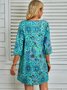 Floral V Neck Polyester Fibre Boho Shorts