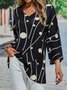 Black Crew Neck Polka Dots Top