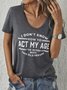 Casual Jersey Letter Fit T-shirt