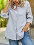 Women Plain Autumn Casual Lightweight No Elasticity Daily Standard Loose Regular Blouse