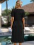 Casual V Neck Jersey Midi