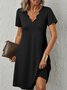 V Neck Solid Loose Shorts