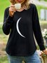 Women Plain Summer Casual Micro-Elasticity Daily Standard Long sleeve H-Line Regular T-shirt