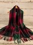 Christmas Red and Green Plaid Pattern Contrasting Cashmere Scarf Festive Party Scarf Autumn Winter Warmth