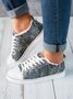 Women Ethnic All Season Ethnic Wearable Flat Heel Closed Toe Fabric Lace-Up Canvas Sneakers