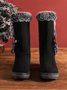 Simple Metal Wool Stitching And Velvet Warm Snow Snow Boots