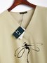 Fit Casual V Neck Dragonfly Blouses
