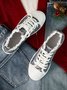 Women Ethnic All Season Ethnic Wearable Flat Heel Closed Toe Fabric Lace-Up Canvas Sneakers