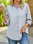 Women Plain Autumn Casual Lightweight No Elasticity Daily Standard Loose Regular Blouse