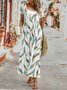 Printed Casual Square Neck Short Sleeve Dress