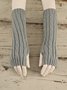 Casual Twist Knit Warm Half Finger Gloves Long Arm Sleeves