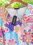 Loose V Neck Ethnic Casual Shorts