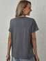 Casual Jersey Letter Fit T-shirt