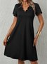 V Neck Solid Loose Shorts