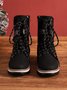 Wool Stitching PU Lace Buckle Middle Snow Snow Boots