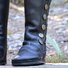 Women Fashion  Side Buttons Bandage Leather Over the knee Over the knee Boots