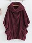 Casual Women Turtleneck Big Pockets Cloak Coats