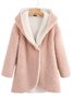 Solid Casual Long Sleeve Hooded Warm Coat