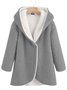 Solid Casual Long Sleeve Hooded Warm Coat