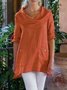Casual Cotton-Blend Cowl Neck Loose Causal Top