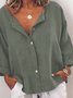 Loose Shirt Collar Casual Cotton-Blend Blouses