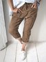 Loose Cotton Solid Pants