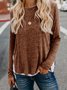 Cotton-Blend Solid Casual Loose Causal Top