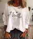 Cotton-Blend Crew Neck Casual Causal Top