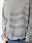 Crew Neck Casual Loose Cotton-Blend Causal Top
