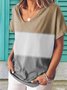 Loose Cotton-Blend Striped Casual Top
