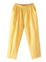 Loose Cotton Solid Trousers