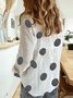 Cotton V Neck Loose Casual Blouses