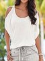 Fit Cold Shoulder Solid Casual Blouses