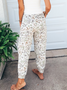 Casual Printed Cotton-Blend Trousers