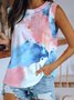 Fit Crew Neck Vacation Printed Tank & Cami