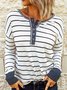 Striped Crew Neck Fit Casual Sweatshirt &pullover