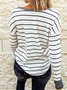 Striped Crew Neck Fit Casual Sweatshirt &pullover