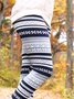 White Sheath Geometric Casual Printed Trousers