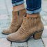 Block Heel Casual Rivet Boots