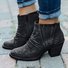 Block Heel Casual Rivet Boots