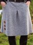 Cotton-Blend Loose Casual Skirt