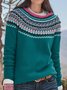 Casual Geometric Knitted Long Sleeve Jumper