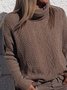 Jacquard Casual Spring Acrylic Work Casual Long sleeve Loose Turtleneck Jumper for Women