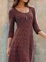 Casual Printed Geometric Knitting Dress