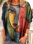 Casual Crew Neck Striped Cotton-Blend Sweatshirt &pullover