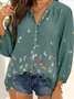 Loose Butterfly Polyester Fibre Casual Blouses
