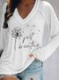 Casual V Neck Fit Top