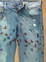 Loose Vintage Butterfly Denim&jeans