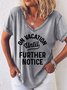 V Neck Casual Loose T-shirt