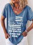 Casual Crew Neck Loose Cotton-Blend T-shirt